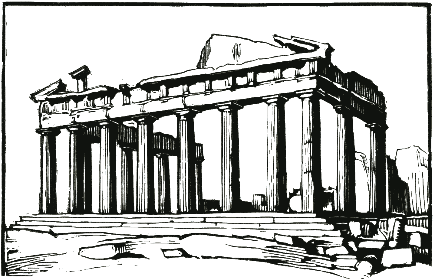 Illustration 15 de Renefer pour Athènes antique de Charles Maurras en 1927.