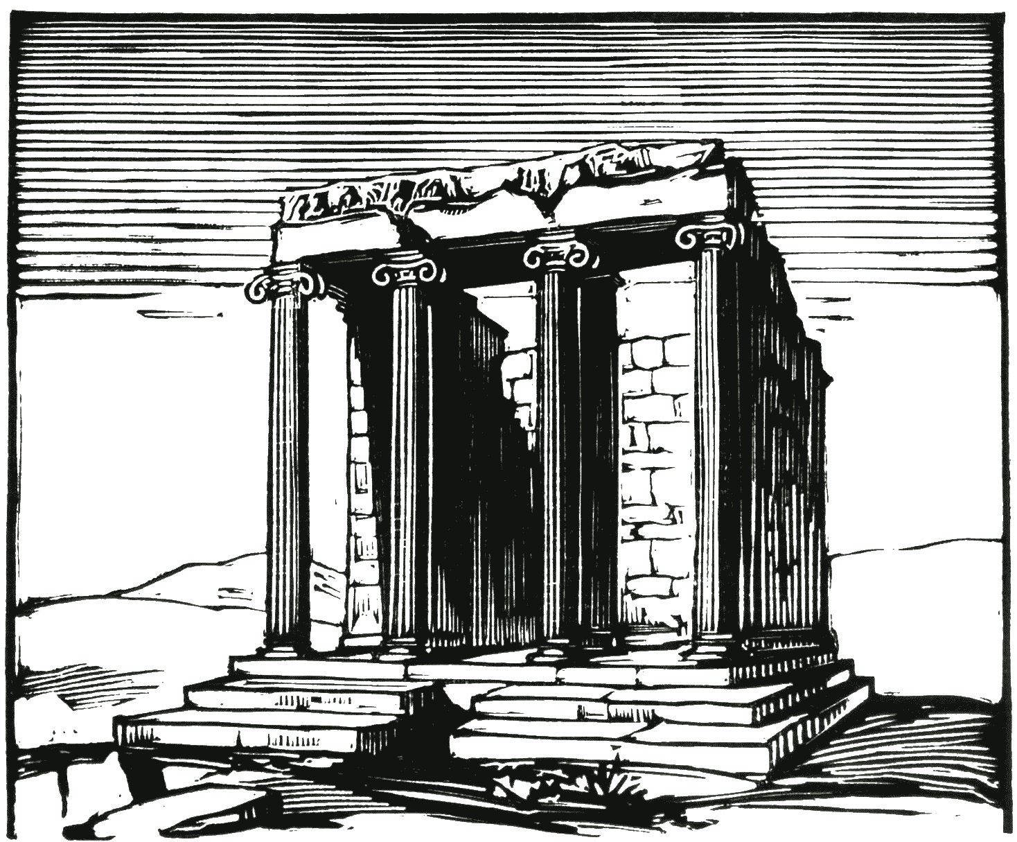 Illustration 18 de Renefer pour Athènes antique de Charles Maurras en 1927.